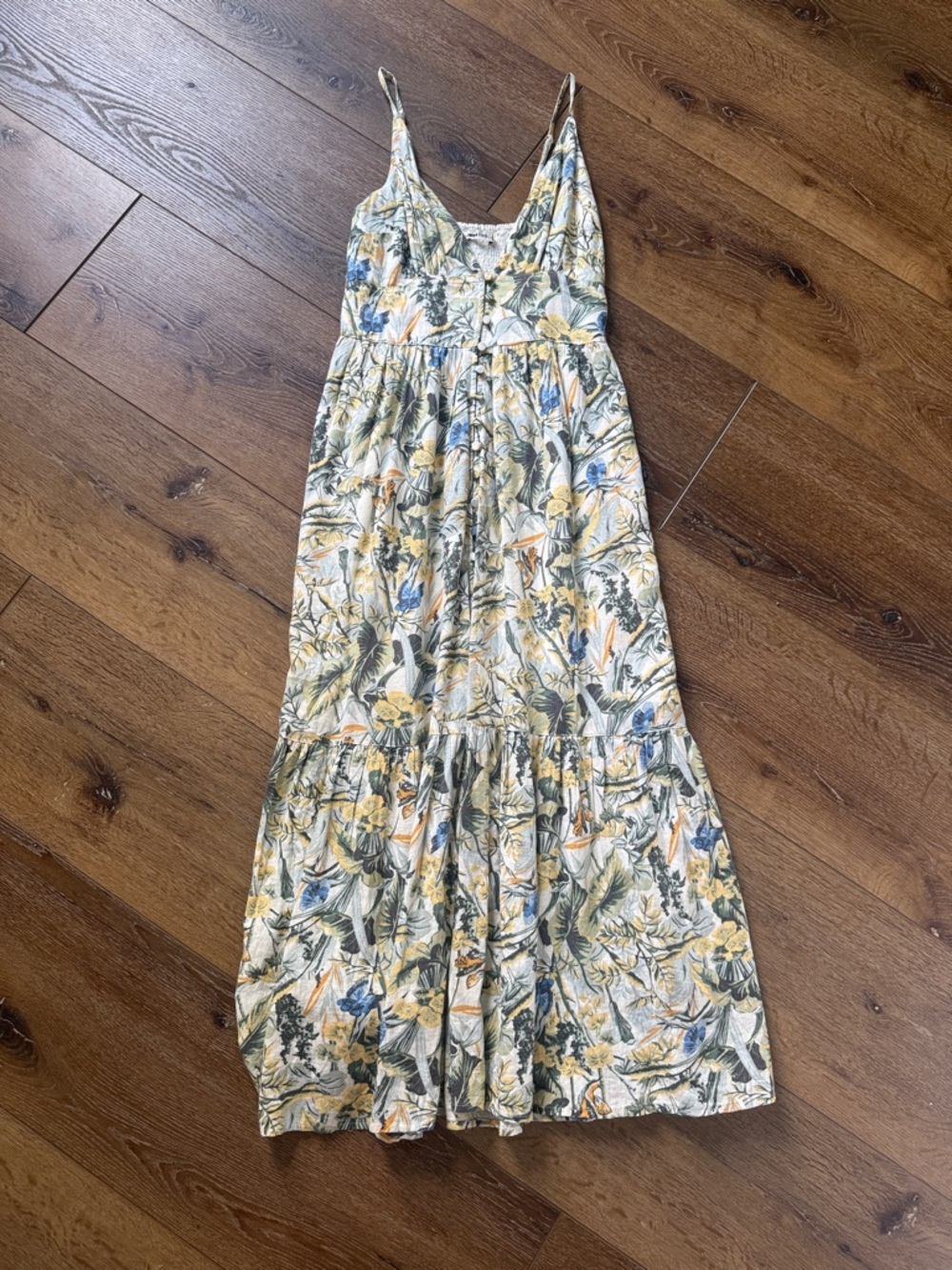 Abercrombie & Fitch Floral Tiered Maxi Dress - Yellow, Green & Blue